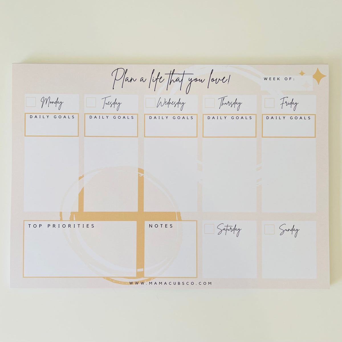 'Plan a life that you love' A4 Weekly Deskpad