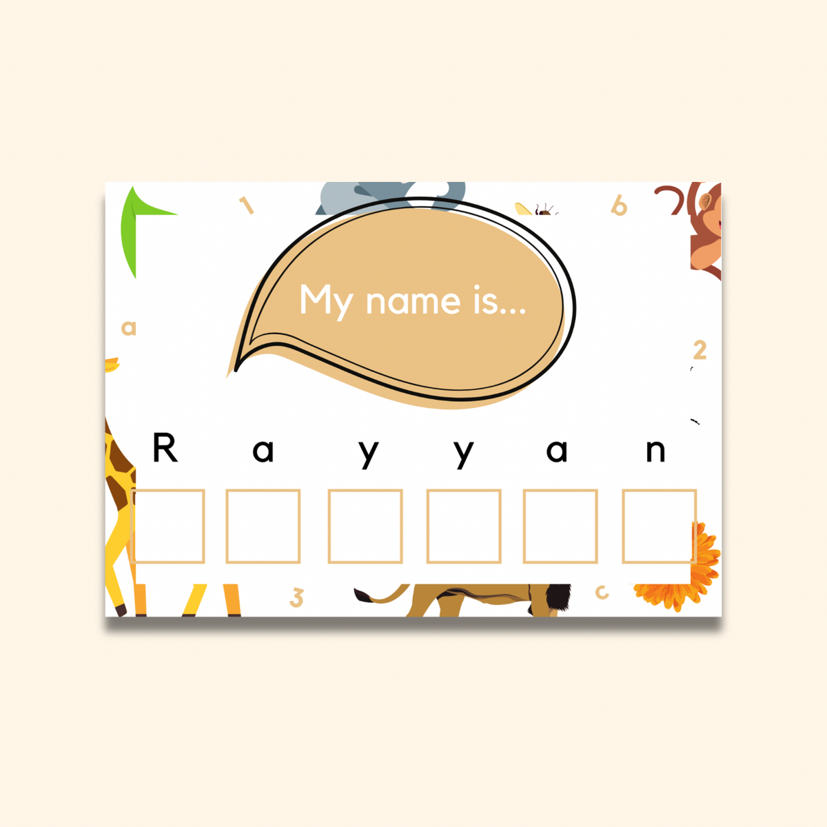 Personalised Name Spelling Mat