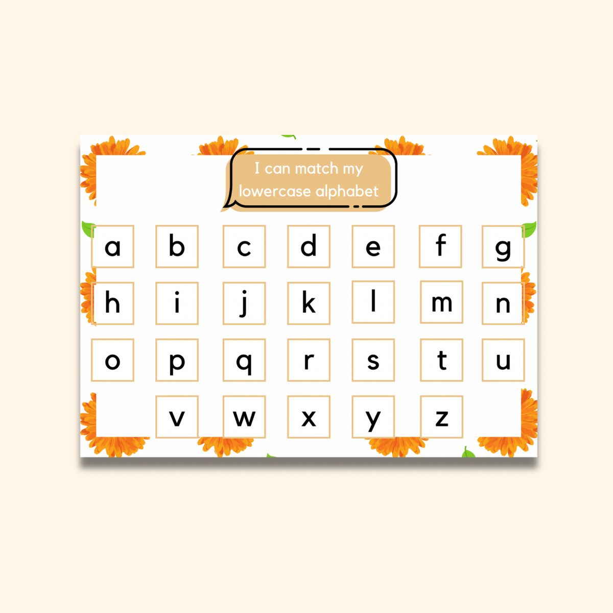 Lowercase Alphabet Matching Mat