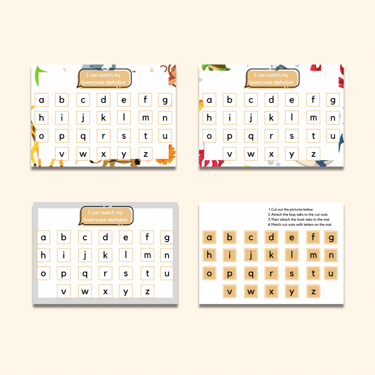 Lowercase Alphabet Matching Mat