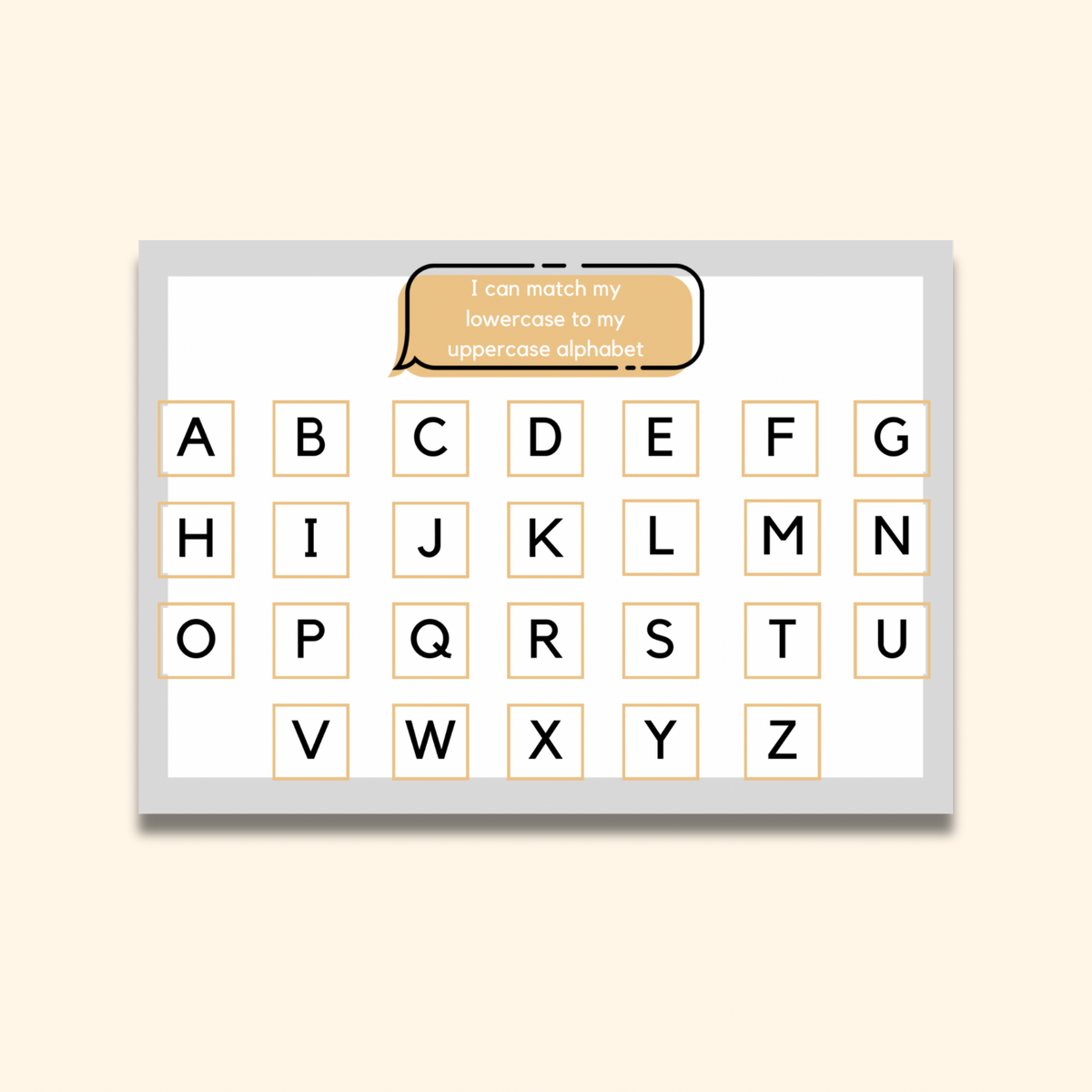 Uppercase Alphabet Matching Mat