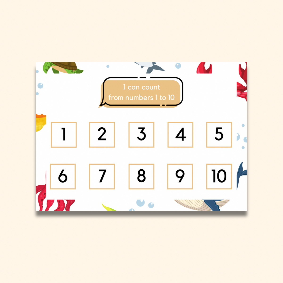 Counting 1-10 Matching Mat
