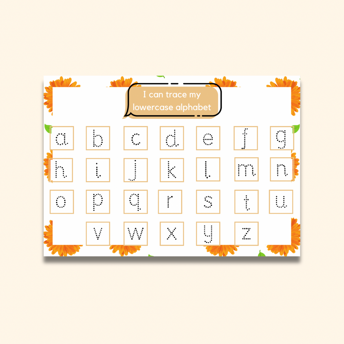 Lowercase Alphabet Writing Mat