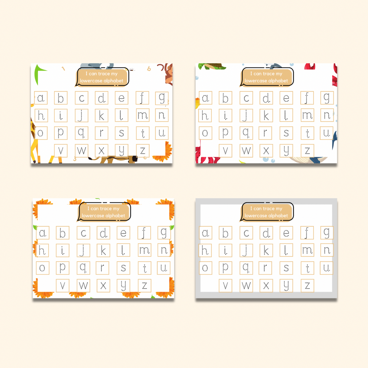 Lowercase Alphabet Writing Mat