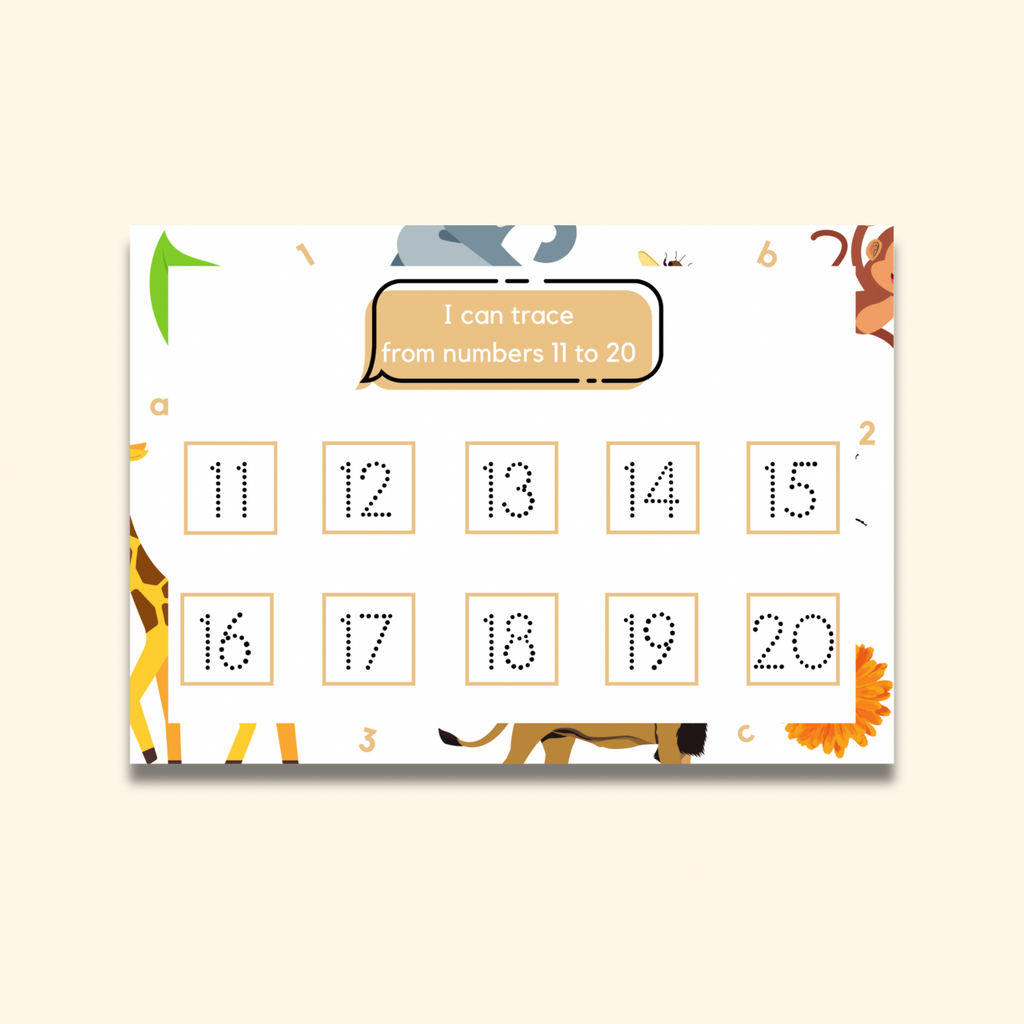 Numbers 1-20 Writing Mats