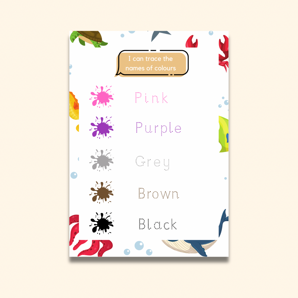 Colour Writing Mats