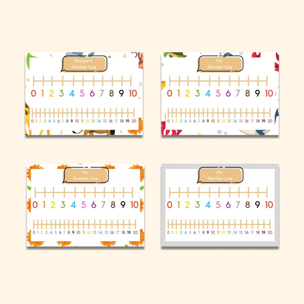 (Personalised) Number Line Writing Mat