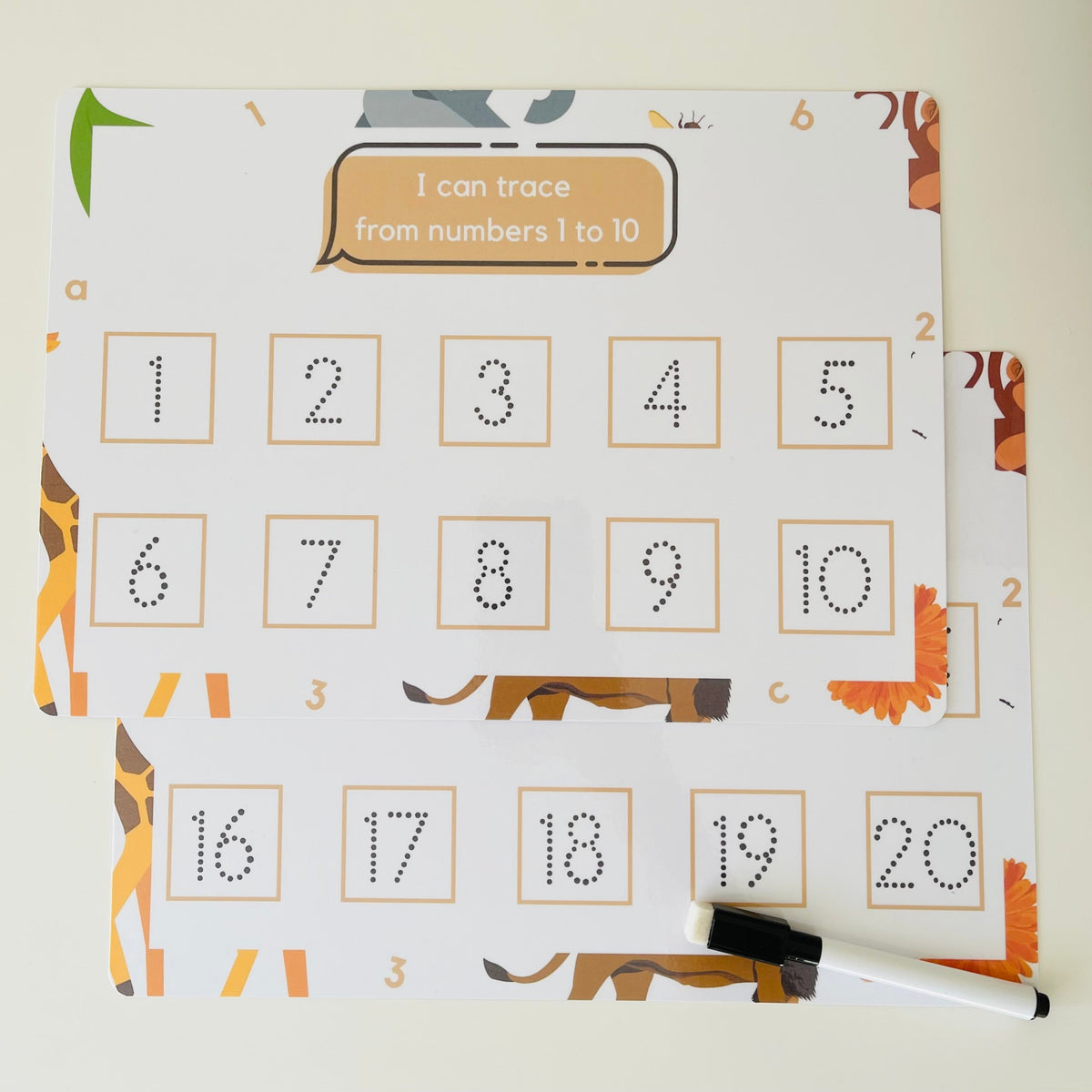 Numbers 1-20 Writing Mats